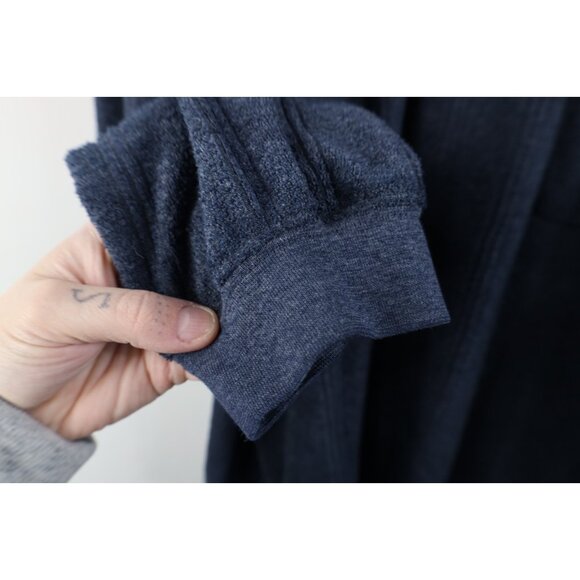 Vtg 90s Streetwear Mens 3XL Distressed Thin Terry Cloth Fleece Collared Sweater - Picture 6 of 14